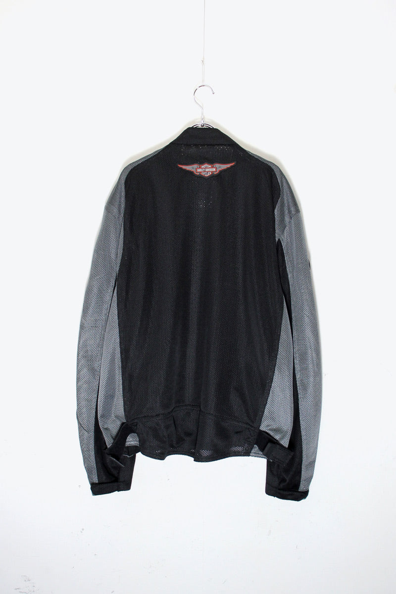 BADGE CUSTOM LOGO MESH RACING JACKET DEADSTOCK/NOS / BLACK [ SIZE: XL USED ]