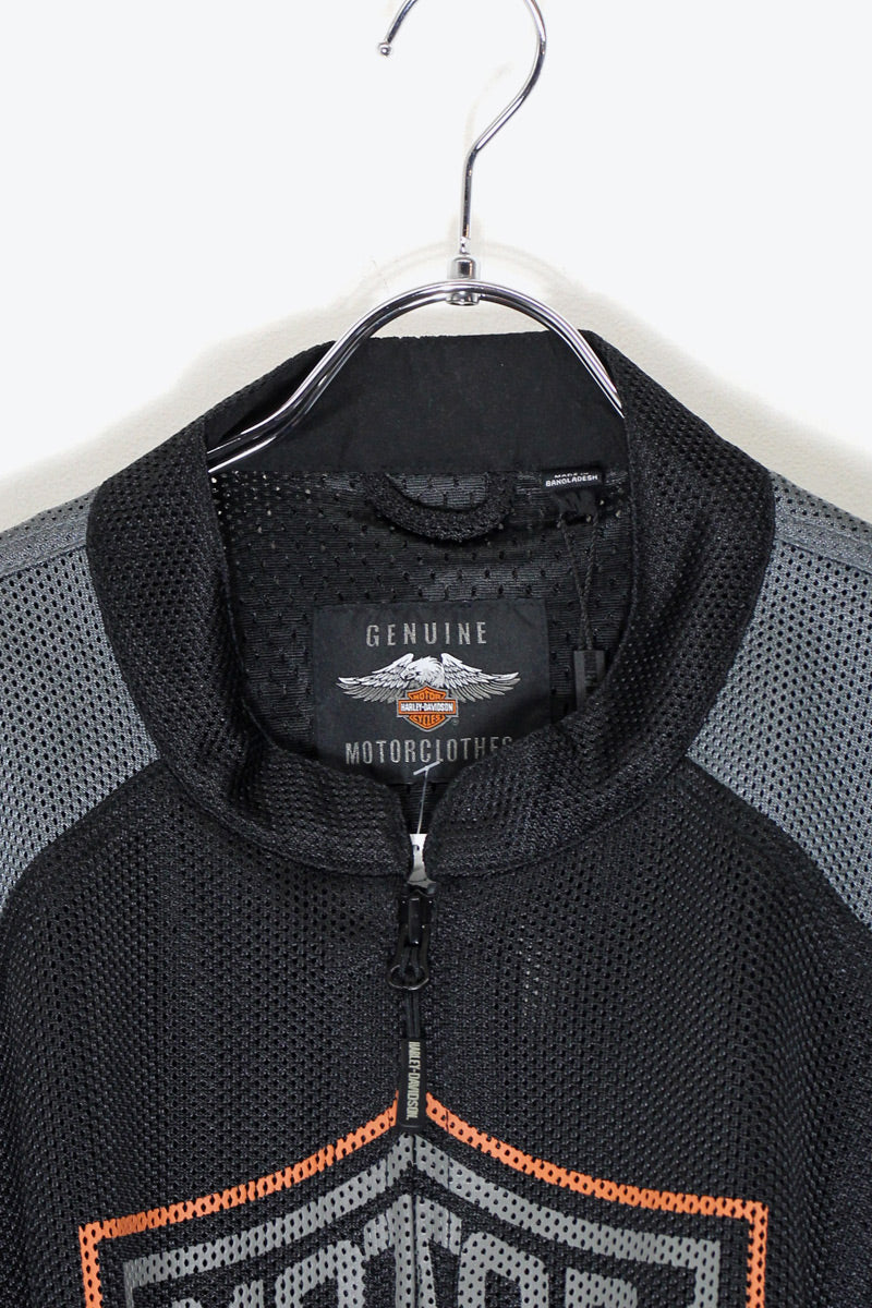 BADGE CUSTOM LOGO MESH RACING JACKET DEADSTOCK/NOS / BLACK [ SIZE: XL USED ]
