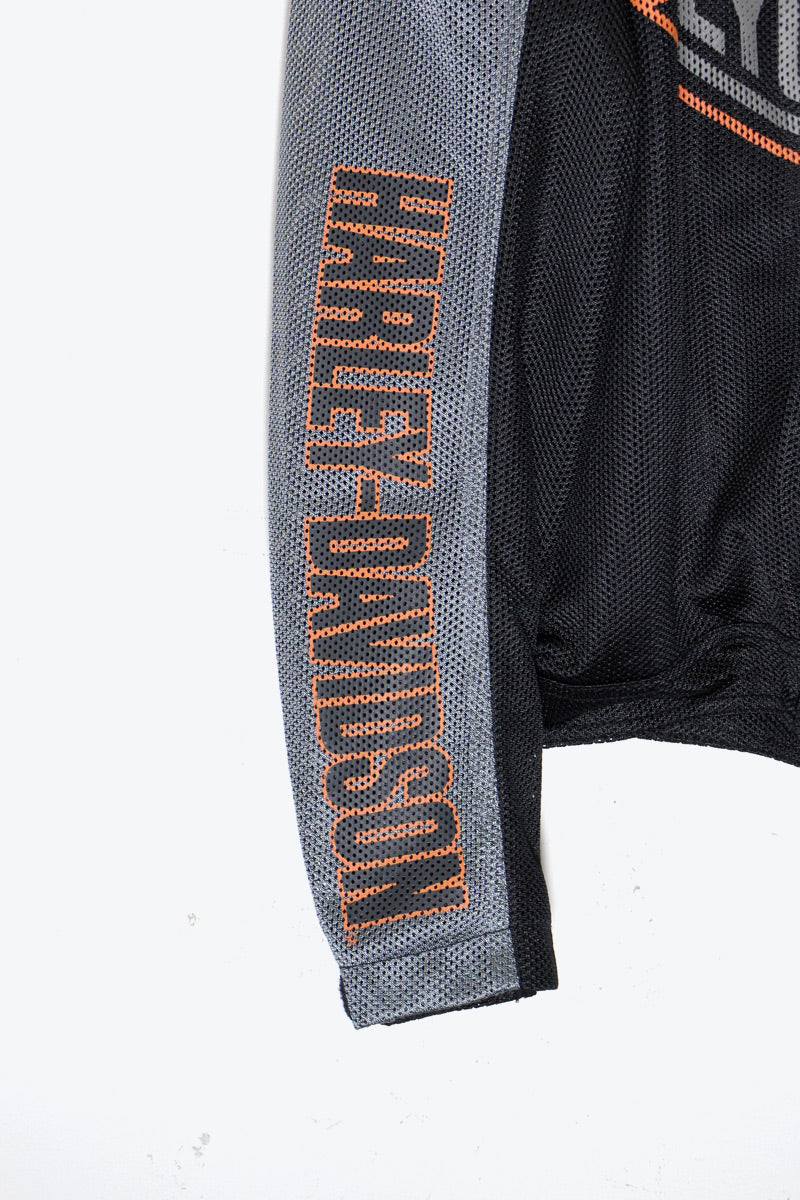 BADGE CUSTOM LOGO MESH RACING JACKET DEADSTOCK/NOS / BLACK [ SIZE: XL USED ]