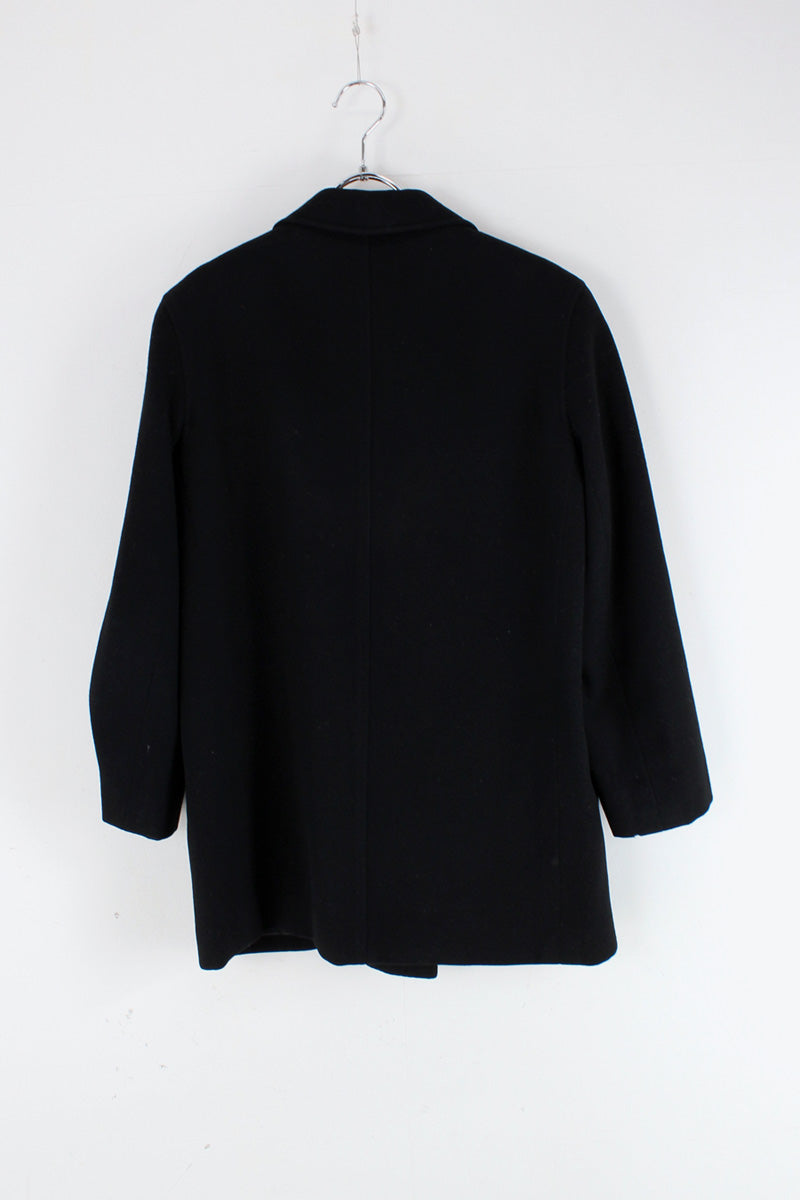 MADE IN GREAT BRITAIN 80'S WOOL TAILORED DOUBLE JACKET / BLACK [사이즈: M 상당 USED]