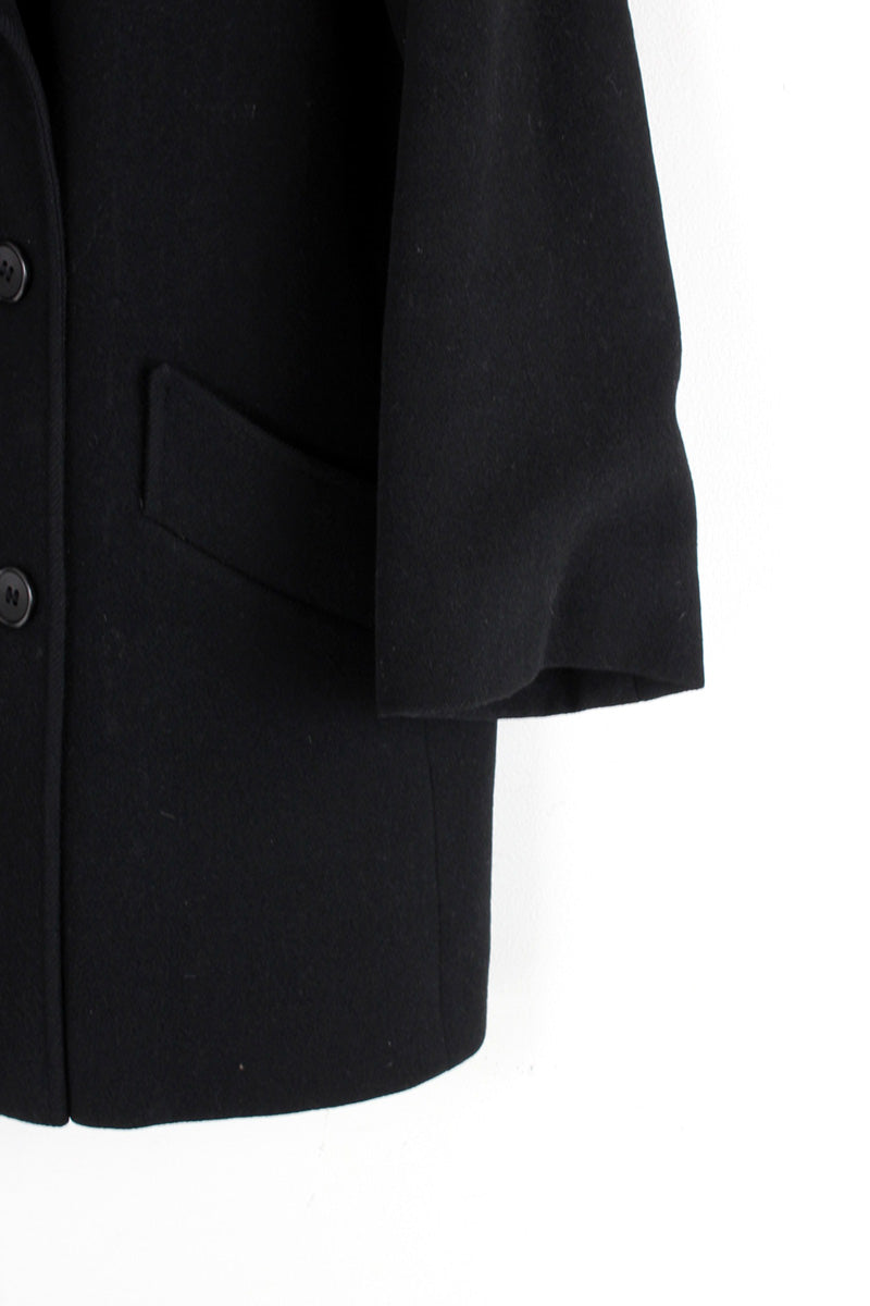 MADE IN GREAT BRITAIN 80'S WOOL TAILORED DOUBLE JACKET / BLACK [사이즈: M 상당 USED]