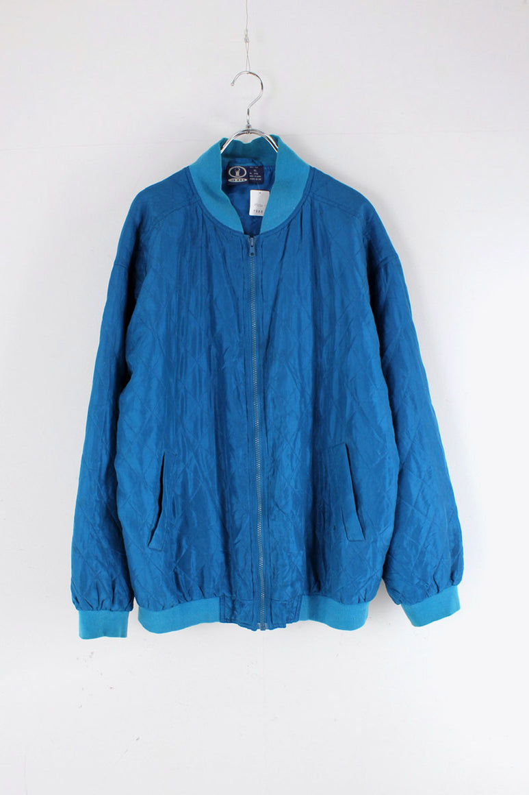 90'S SILK ZIP JACKET / SAX BLUE [SIZE: XL USED]
