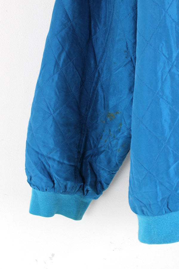 90'S SILK ZIP JACKET / SAX BLUE [SIZE: XL USED]