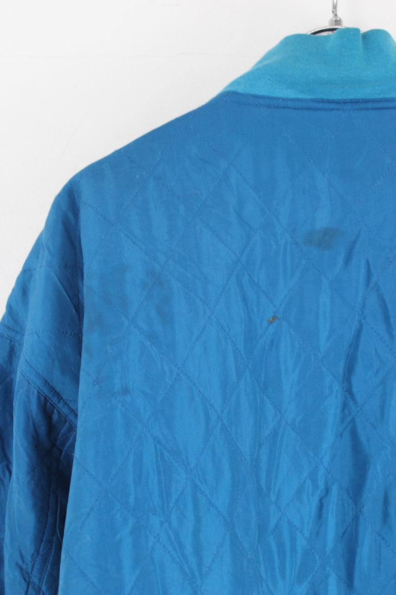90'S SILK ZIP JACKET / SAX BLUE [SIZE: XL USED]