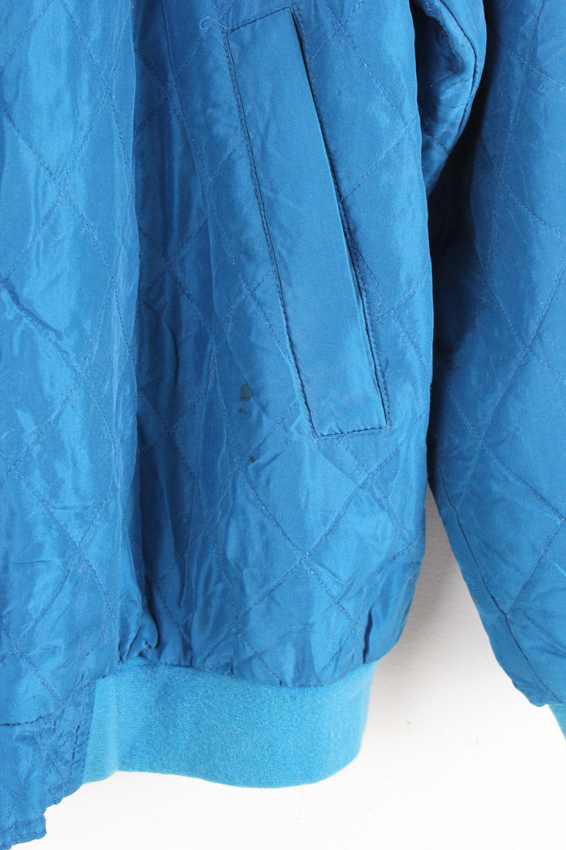 90'S SILK ZIP JACKET / SAX BLUE [SIZE: XL USED]