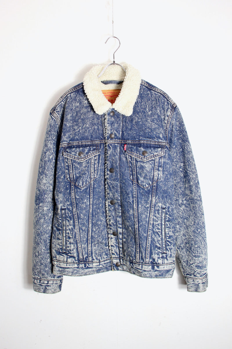 3RD DENIM JACKET W/BOA LINER / CHEMICAL WASH [SIZE: M USED]