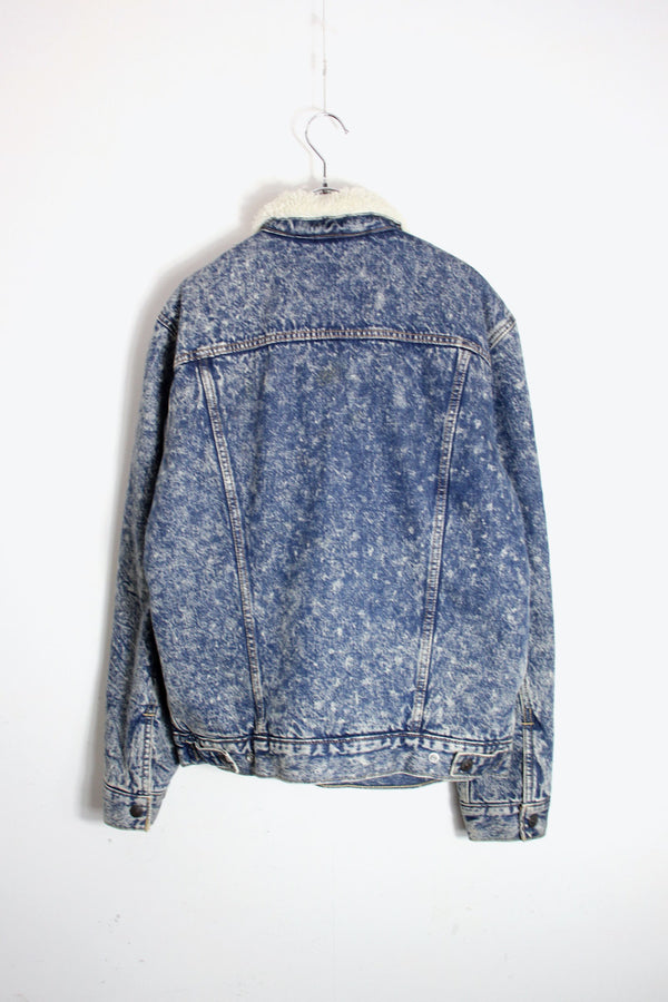 3RD DENIM JACKET W/BOA LINER / CHEMICAL WASH [SIZE: M USED]