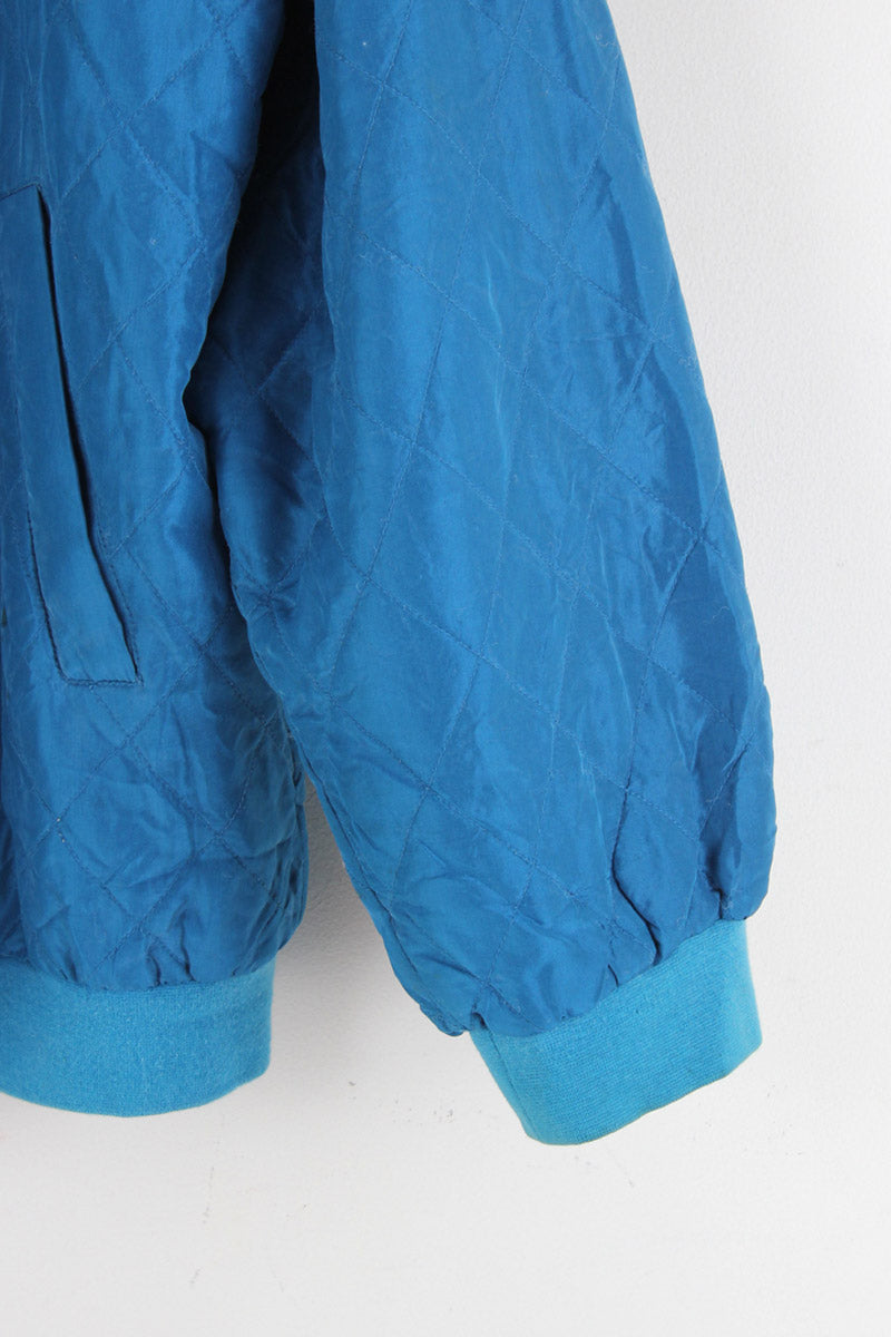 90'S SILK ZIP JACKET / SAX BLUE [SIZE: XL USED]