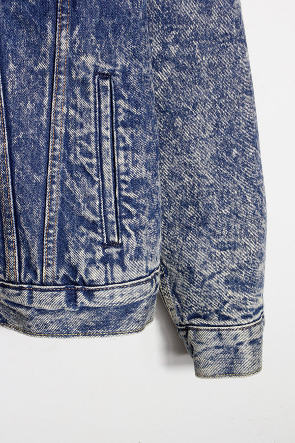 3RD DENIM JACKET W/BOA LINER / CHEMICAL WASH [SIZE: M USED]