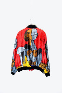 90'S PICASSO DESIGN ZIP JACKET / MULTI［ SIZE: L相当 USED ]