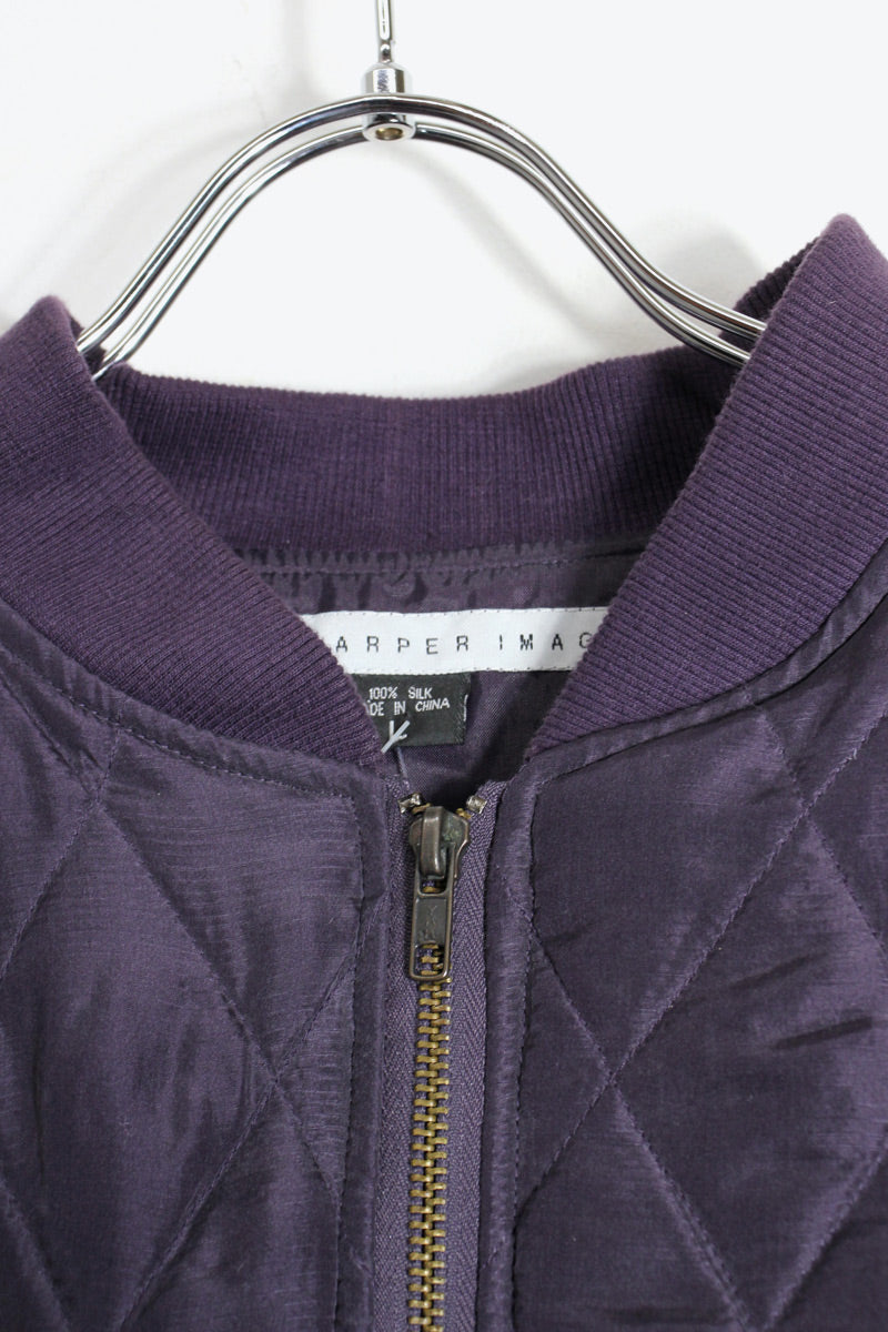 SILK ZIP PUFF JACKET / PURPLE [SIZE: L USED]