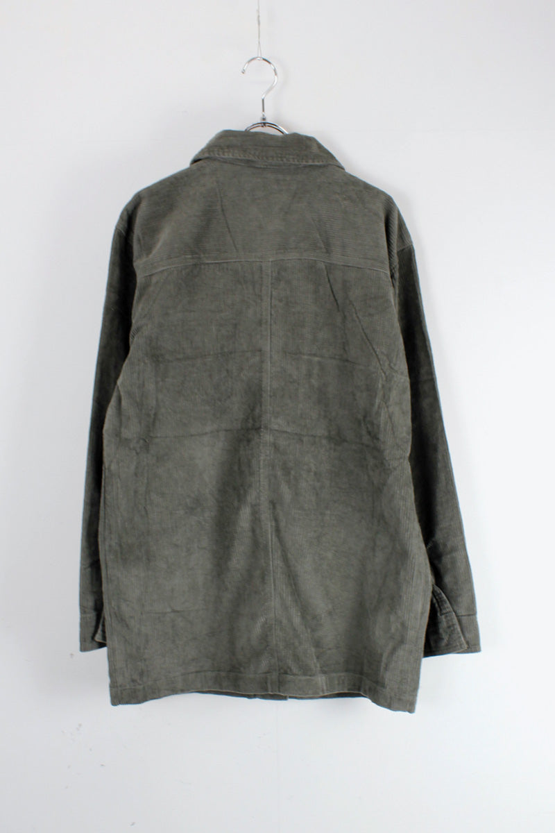 90'S CORDUROY BUTTON JACKET / GREY [SIZE: M USED]