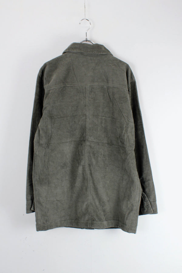 90'S CORDUROY BUTTON JACKET / GREY [SIZE: M USED]