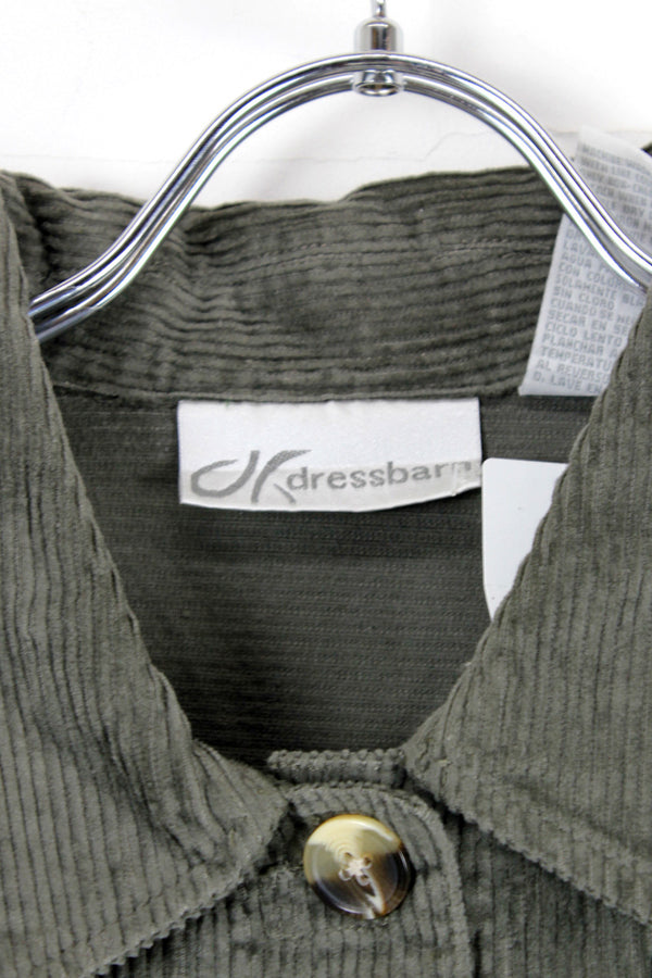 90'S CORDUROY BUTTON JACKET / GREY [SIZE: M USED]