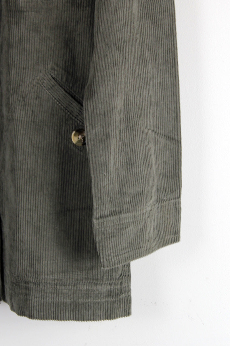 90'S CORDUROY BUTTON JACKET / GREY [SIZE: M USED]