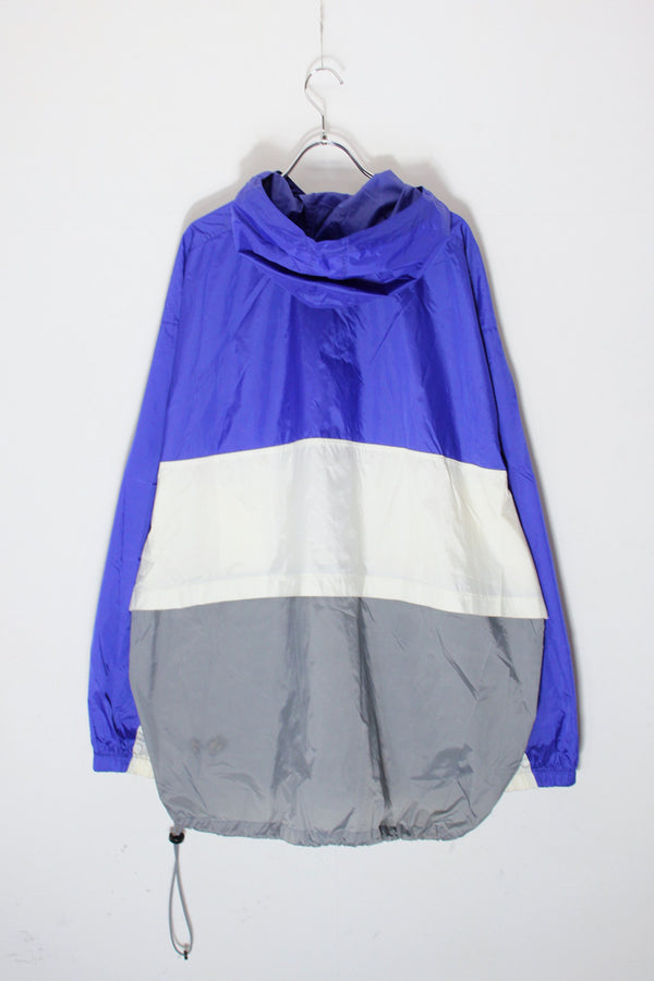90'S PULLOVER NYLON JACKET / BLUE/WHITE/GRAY [SIZE: XL USED]