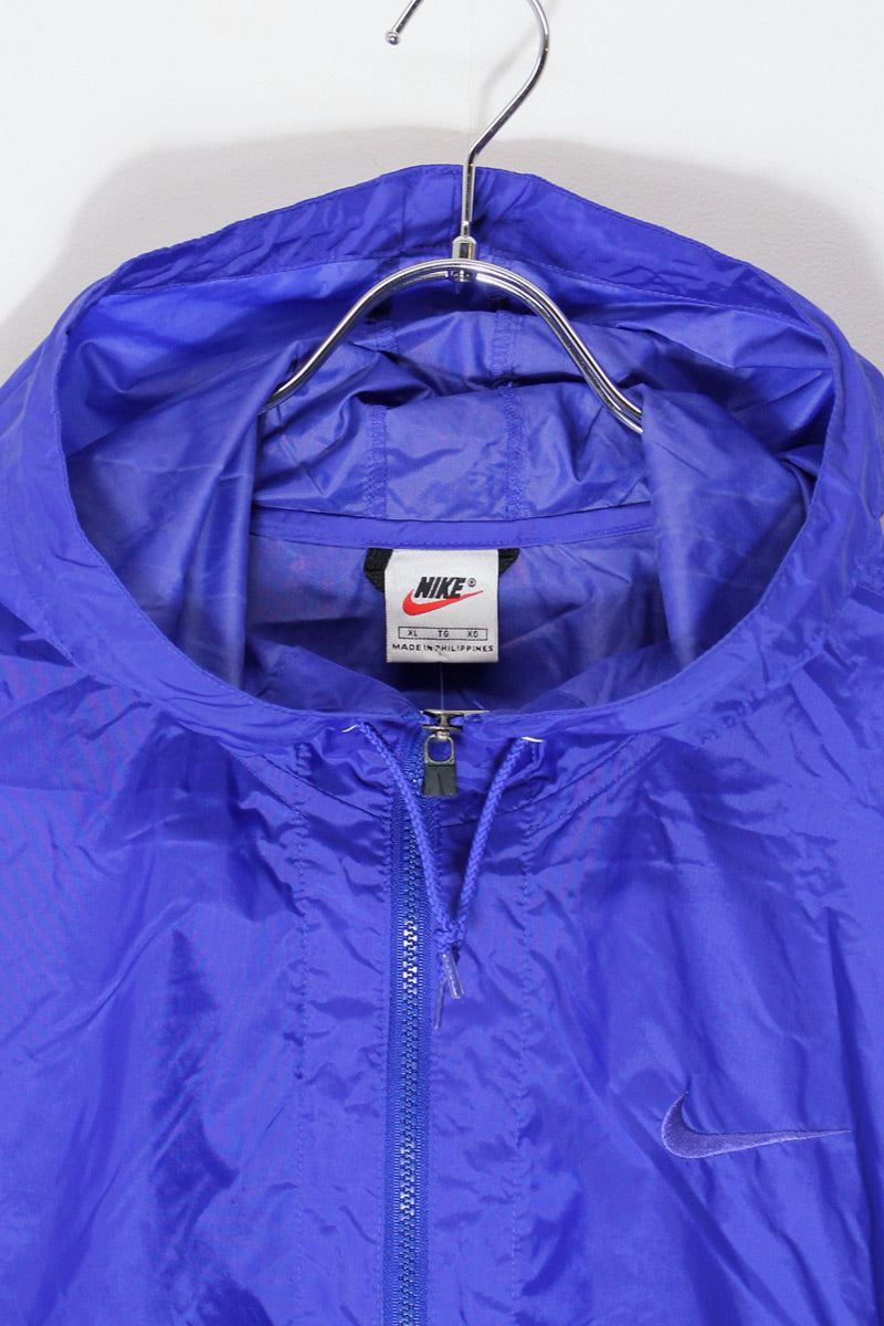 90'S PULLOVER NYLON JACKET / BLUE/WHITE/GRAY [SIZE: XL USED]