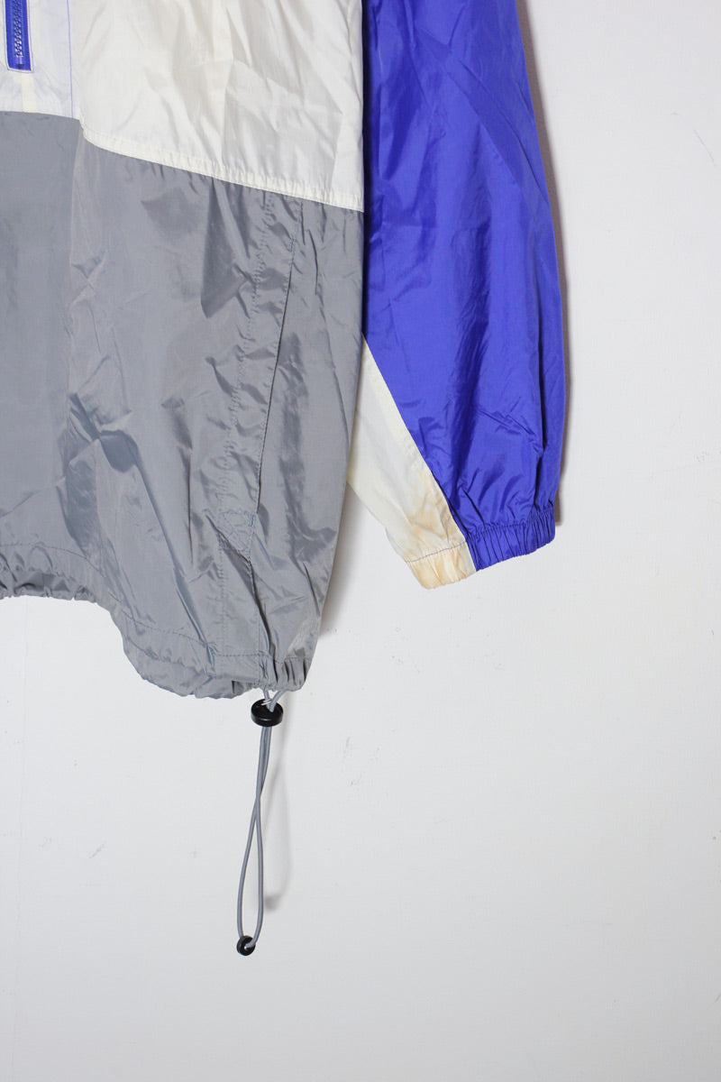 90'S PULLOVER NYLON JACKET / BLUE/WHITE/GRAY [SIZE: XL USED]