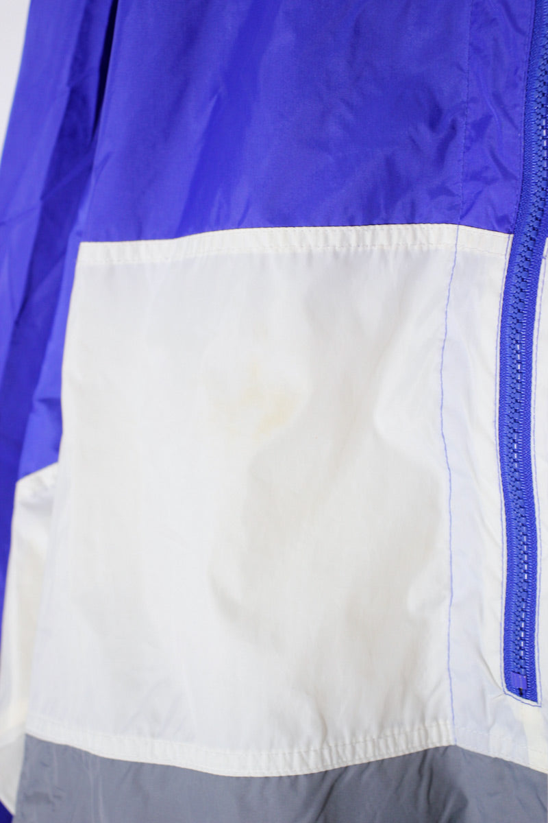 90'S PULLOVER NYLON JACKET / BLUE/WHITE/GRAY [SIZE: XL USED]