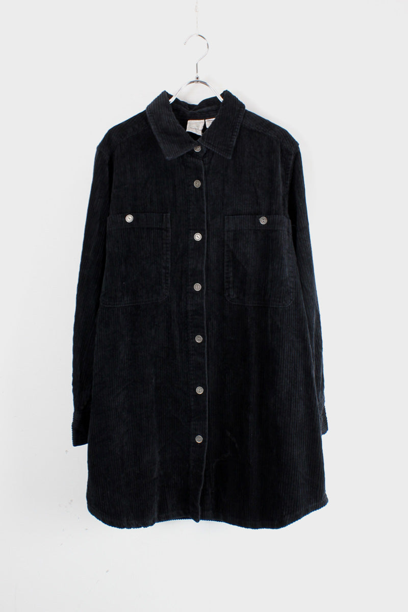 90'S CORDUROY SHIRT / BLACK [SIZE: M USED]