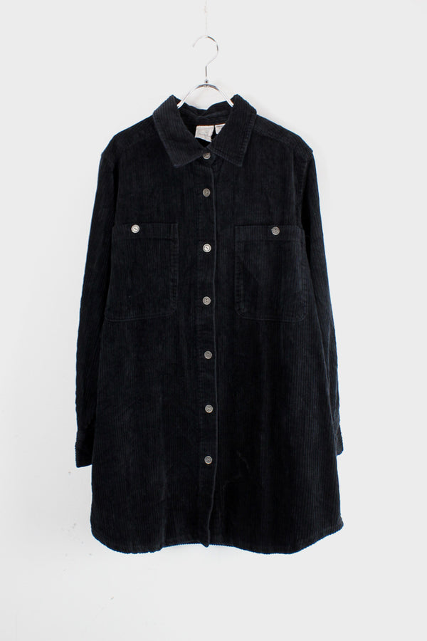90'S CORDUROY SHIRT / BLACK [SIZE: M USED]