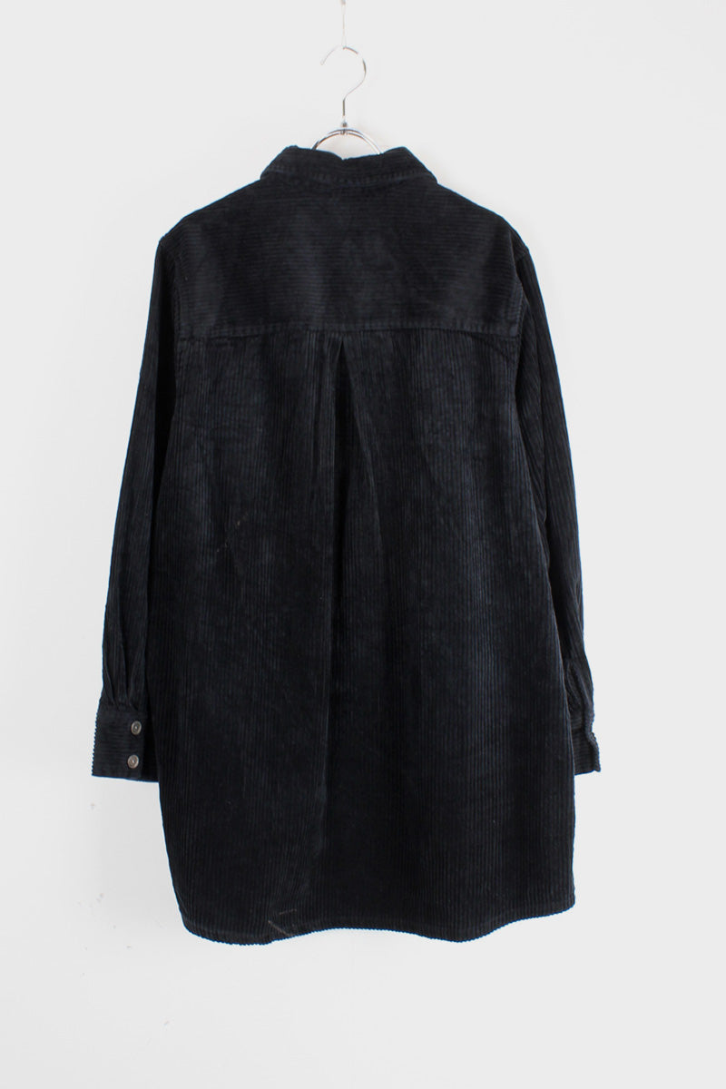 90'S CORDUROY SHIRT / BLACK [SIZE: M USED]