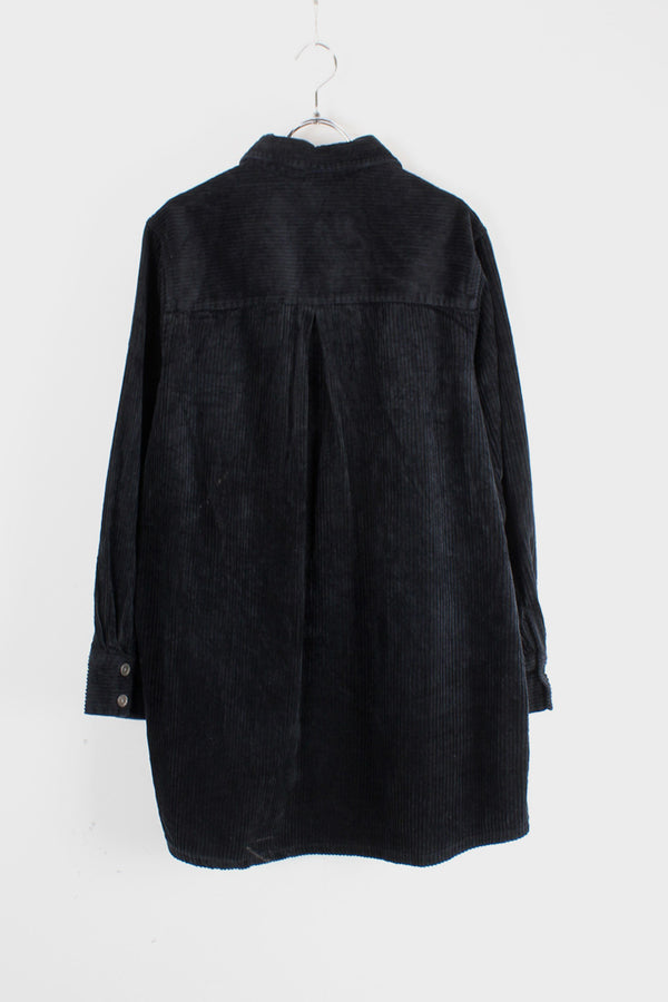 90'S CORDUROY SHIRT / BLACK [SIZE: M USED]