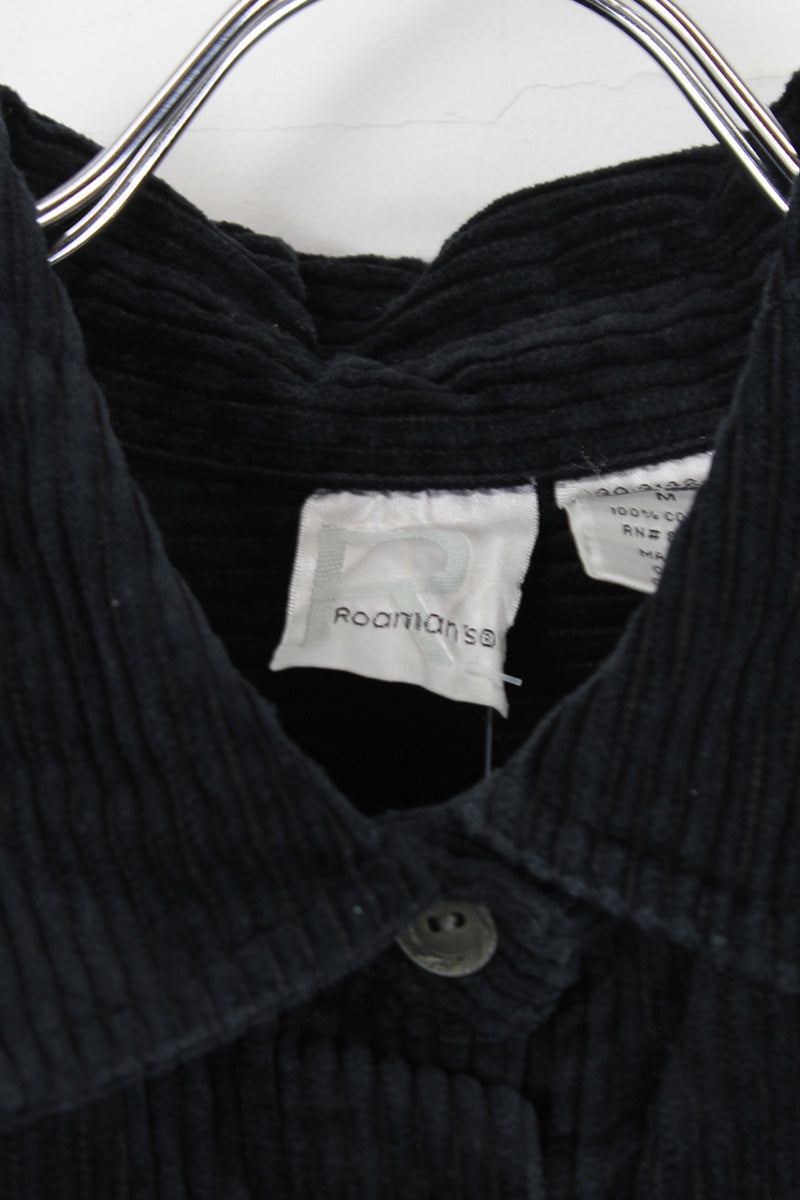90'S CORDUROY SHIRT / BLACK [SIZE: M USED]