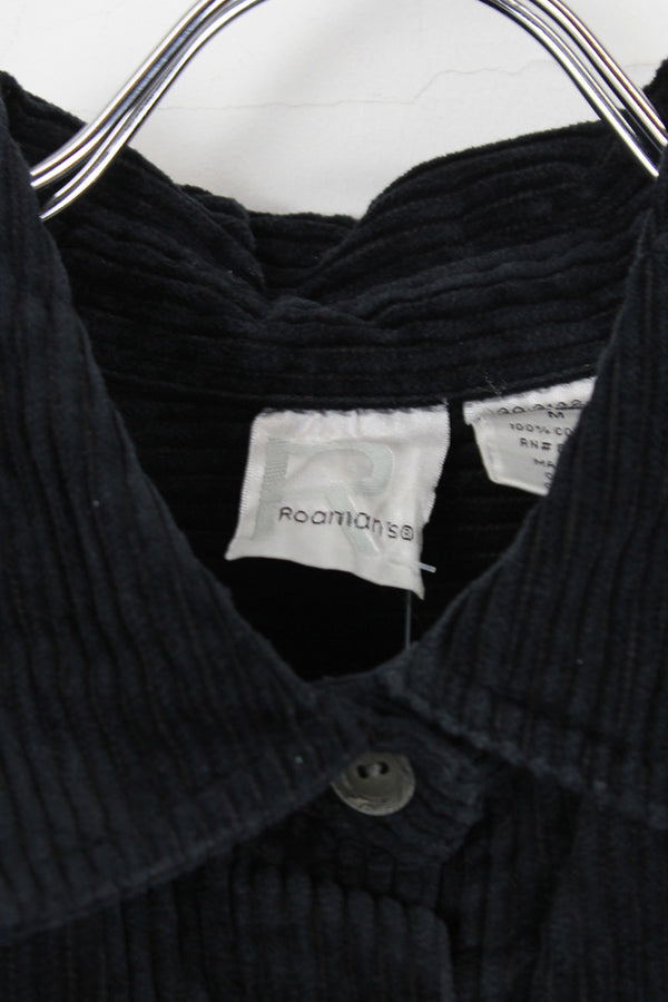 90'S CORDUROY SHIRT / BLACK [SIZE: M USED]