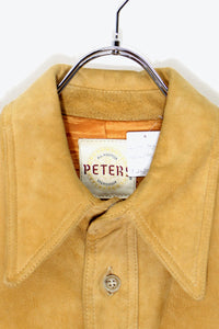 MADE IN NEW YORK 70'S SUEDE BUTTON JACKET / TAN［ SIZE: M相当 USED ]
