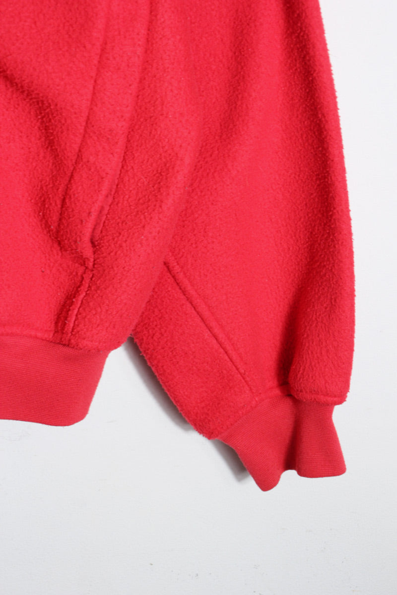 90'S PULLOVER SNAP-T FLEECE JACKET / RED/NAVY [SIZE: S USED]
