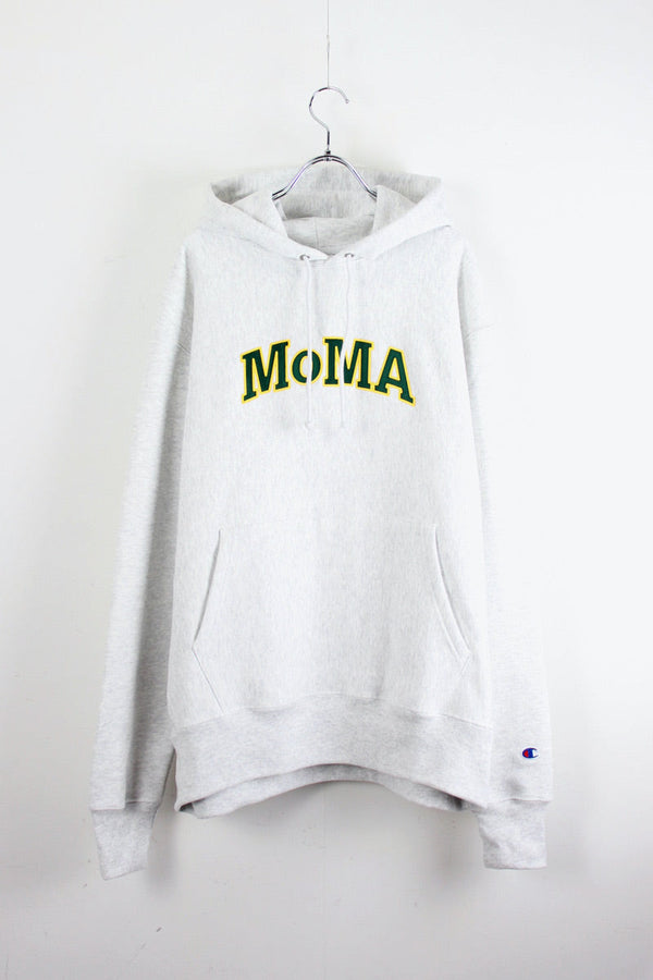 MOMA LOGO REVERSE WEAVE SWEAT HOODIE / SILVER GREY [NEW]