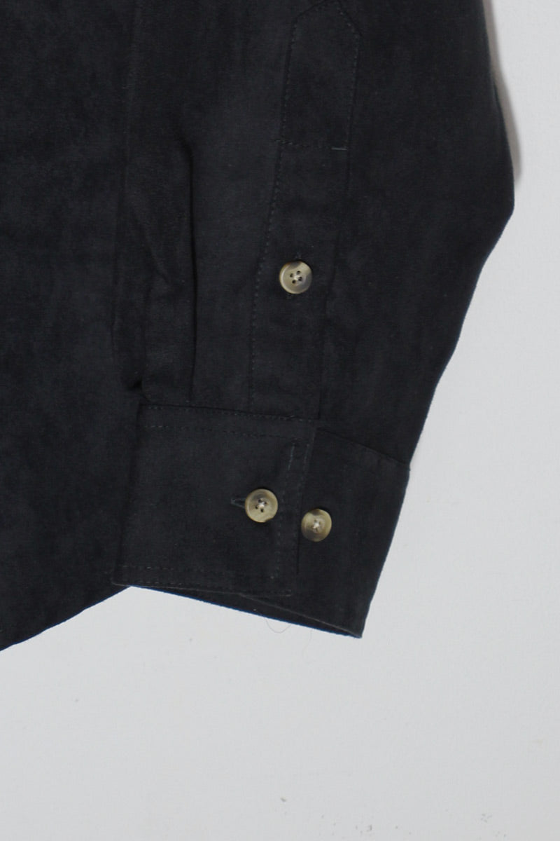 L/S VEGAN SUEDE SHIRT / BLACK [SIZE: L DEADSTOCK/NOS]