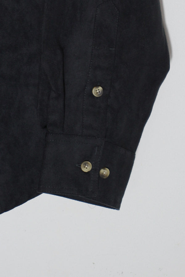 L/S VEGAN SUEDE SHIRT / BLACK [SIZE: L DEADSTOCK/NOS]