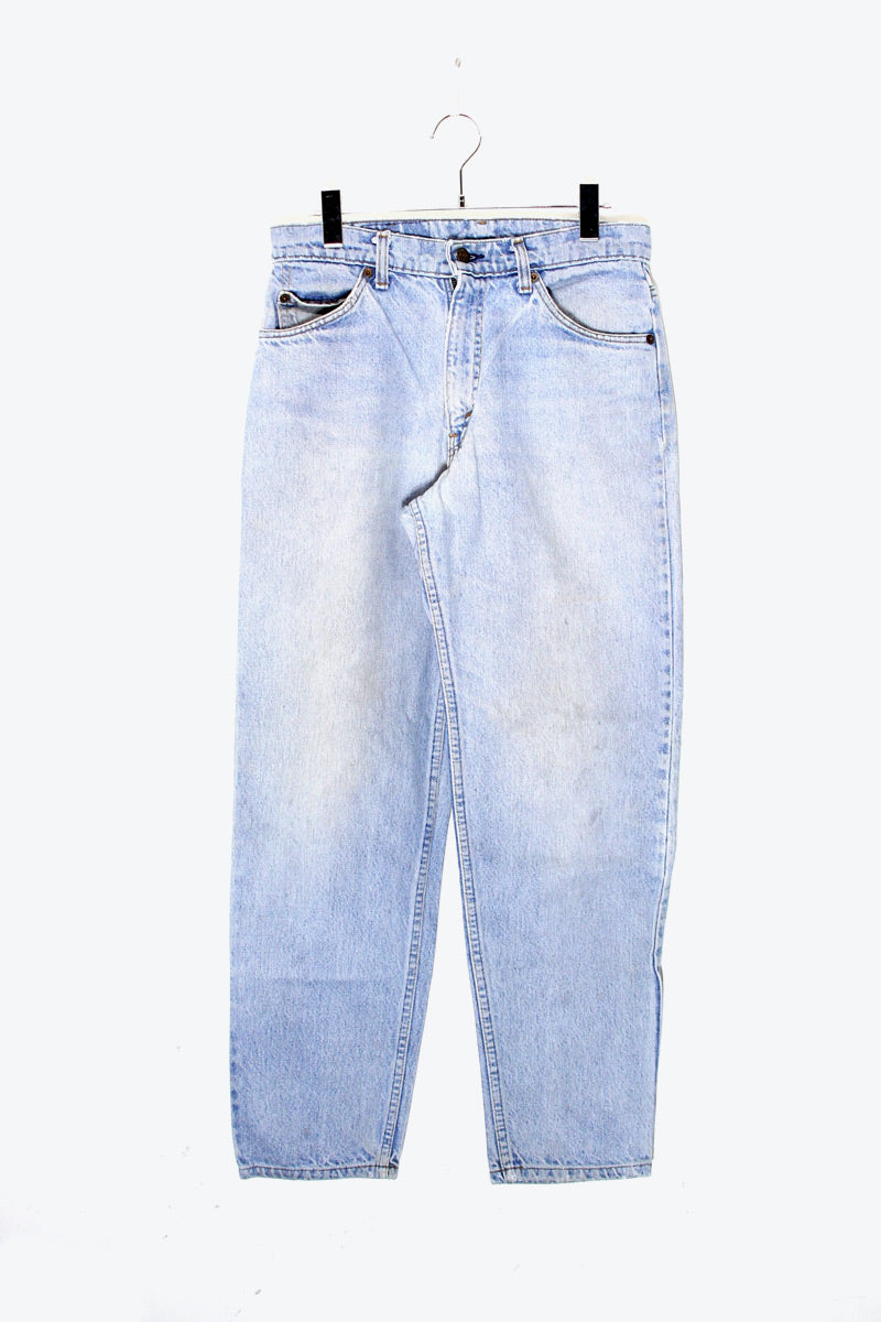 MADE IN USA 97'S 550 ORANGE TAB DENIM PANTS / LIGHT BLUE [SIZE: W31L30 USED]