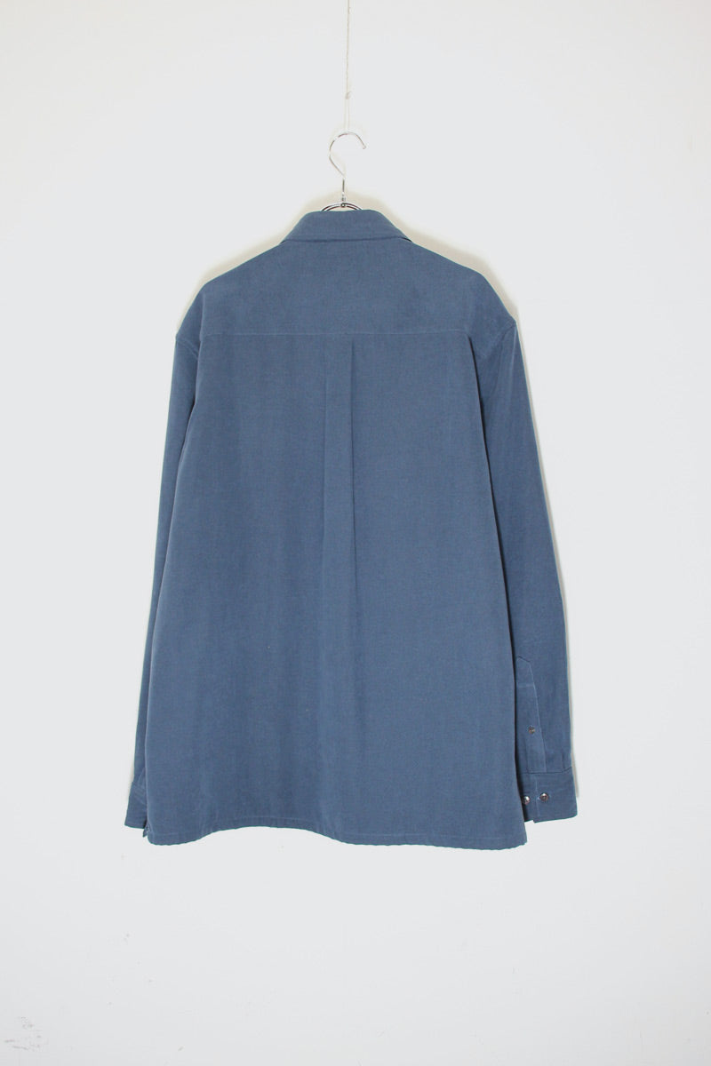 L/S VEGAN SUEDE SHIRT / NAVY [SIZE: L USED]
