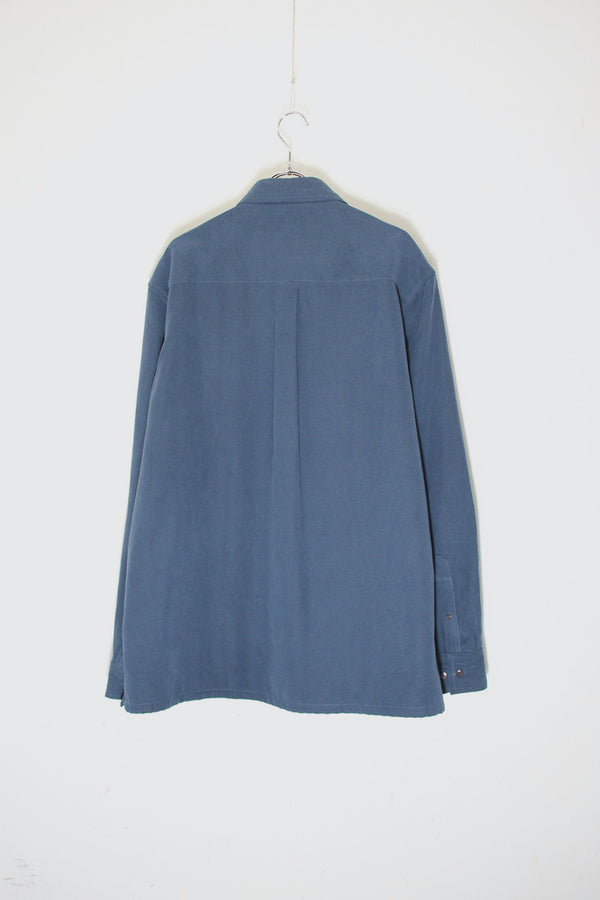 L/S VEGAN SUEDE SHIRT / NAVY [SIZE: L USED]