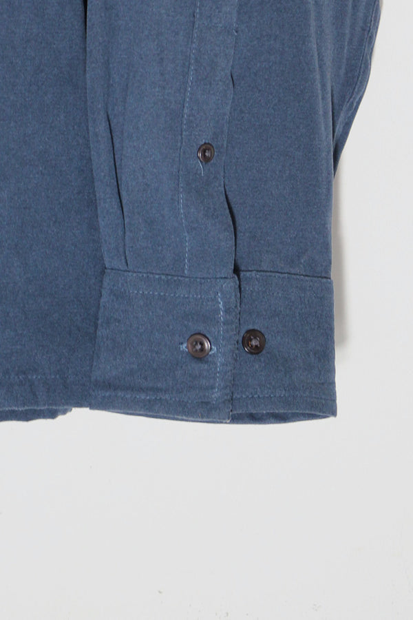 L/S VEGAN SUEDE SHIRT / NAVY [SIZE: L USED]