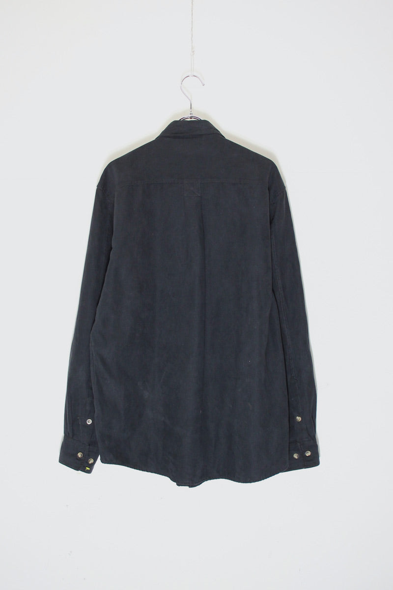 L/S VEGAN SUEDE SHIRT / BLACK [SIZE: M USED]