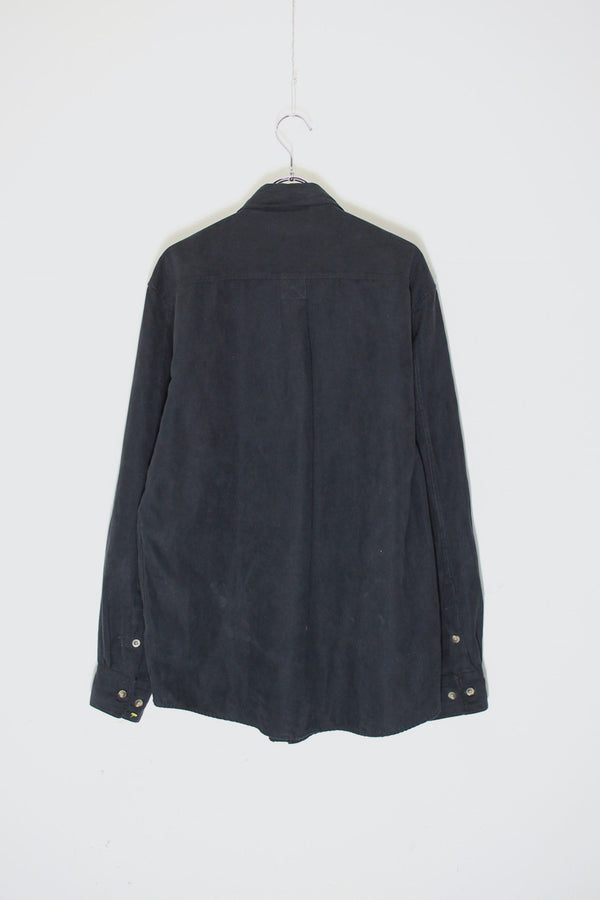 L/S VEGAN SUEDE SHIRT / BLACK [SIZE: M USED]