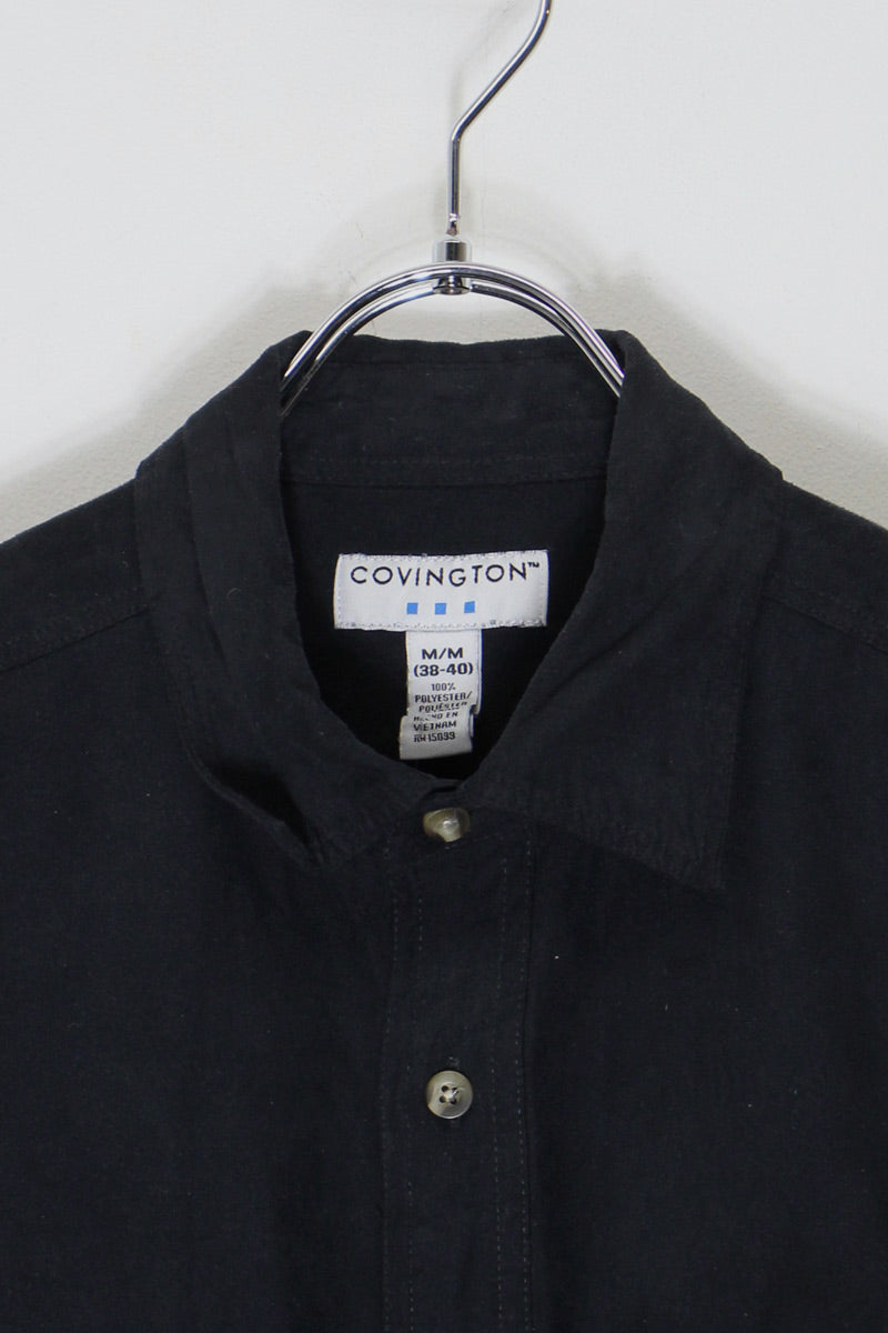 L/S VEGAN SUEDE SHIRT / BLACK [SIZE: M USED]