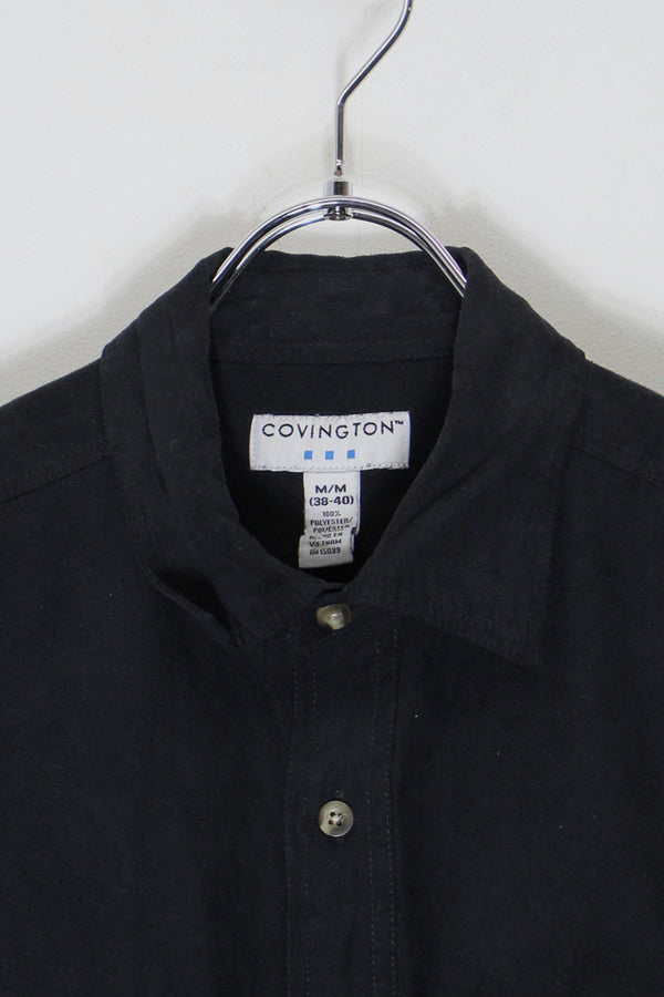 L/S VEGAN SUEDE SHIRT / BLACK [SIZE: M USED]