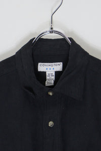 L/S VEGAN SUEDE SHIRT / BLACK [SIZE: M USED]