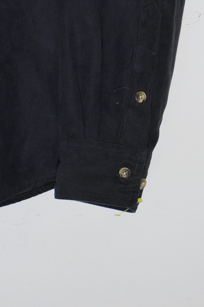 L/S VEGAN SUEDE SHIRT / BLACK [SIZE: M USED]