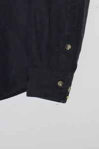 L/S VEGAN SUEDE SHIRT / BLACK [SIZE: M USED]