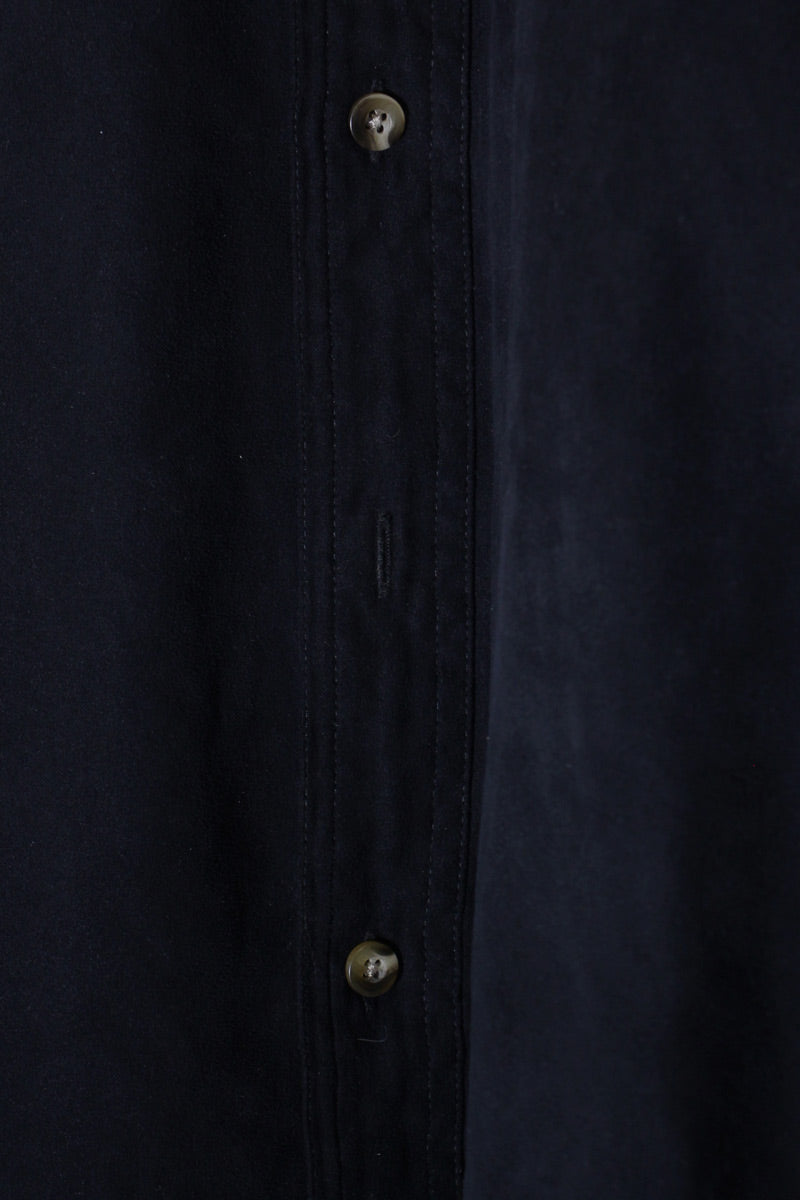 L/S VEGAN SUEDE SHIRT / BLACK [SIZE: M USED]