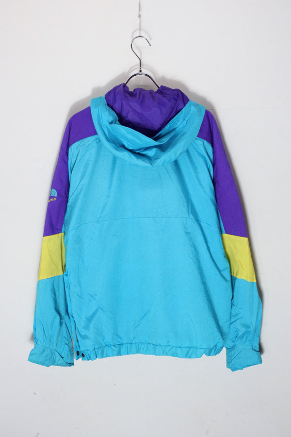 80'S EXTREME HALF-ZIP ANORAK PULLOVER JACKET / LIGHT BLUE/PURPLE/YELLOW [SIZE: S USED]