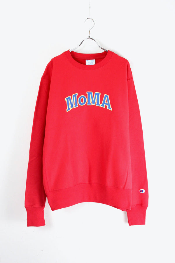 MOMA LOGO REVERSE WEAVE CREW NECK SWEAT / SCARLET [NEW]