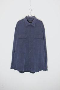 90'S L/S VEGAN SUEDE SHIRT / NAVY [SIZE: XL USED]