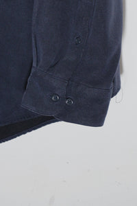 90'S L/S VEGAN SUEDE SHIRT / NAVY [SIZE: XL USED]
